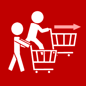 chariot de magasin: courir
